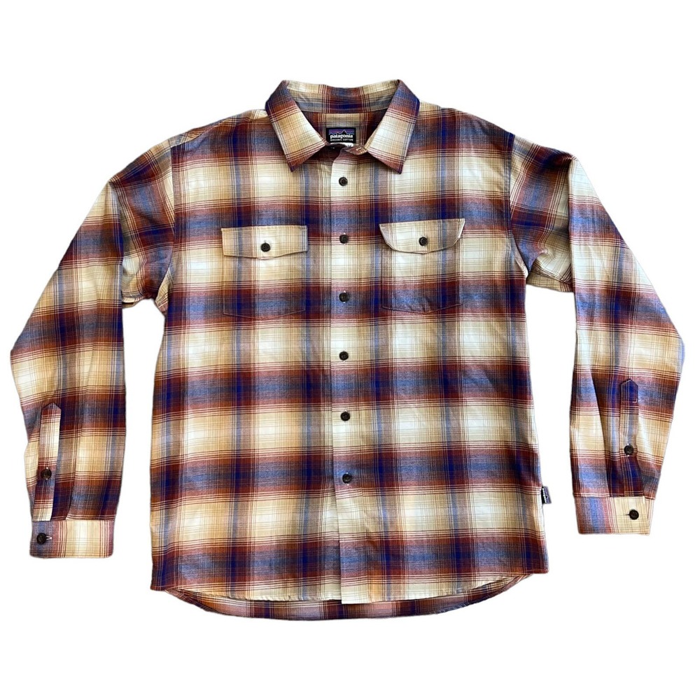 Patagonia Men Shirt Size Medium Button Down Long Sleeve Organic Cotton P…‎